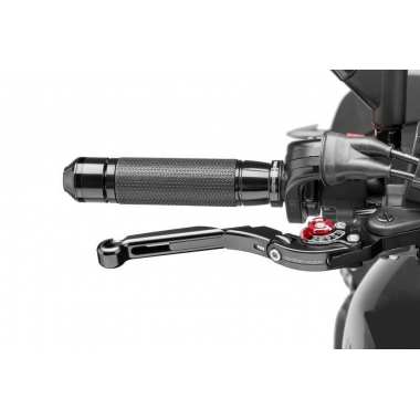 Brake lever without adapter PUIG extendable folding, juodai raudonos spalvos