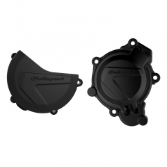 Clutch and ignition cover protector kit POLISPORT, juodos spalvos