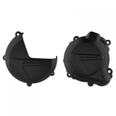 Clutch and ignition cover protector kit POLISPORT, juodos spalvos
