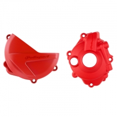 Clutch and ignition cover protector kit POLISPORT, raudonos spalvos