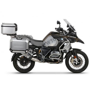 Complete set of aluminum cases SHAD TERRA, 37L topcase + 36L / 47L side cases, including mounting kit and plate SHAD BMW R 1200 GS/ R 1200 GS Adventure/ R 1250 GS/ R 1250 GS Adventure