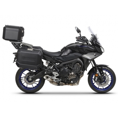 Complete set of aluminum cases SHAD TERRA BLACK, 37L topcase + 36L / 36L side cases, including mounting kit and plate SHAD YAMAHA MT-09 Tracer / Tracer 900