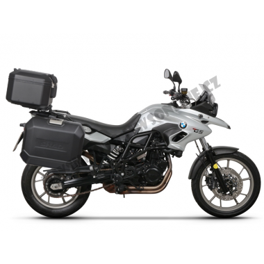 Complete set of black aluminum cases SHAD TERRA, 37L topcase + 36L / 47L side cases, including mounting kit and plate SHAD BMW F 650 GS/ F 700 GS/ F 800 GS