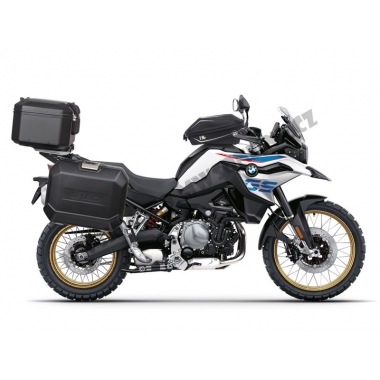 Complete set of black aluminum cases SHAD TERRA, 37L topcase + 36L / 47L side cases, including mounting kit and plate SHAD BMW F 750 GS/ F 850 GS/ F 850 GS Adventure