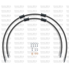 CROSSOVER Front brake hose kit Venhill POWERHOSEPLUS DUC-10004F-BK (2 žarnelės rinkinyje) Black hoses, chromed fittings