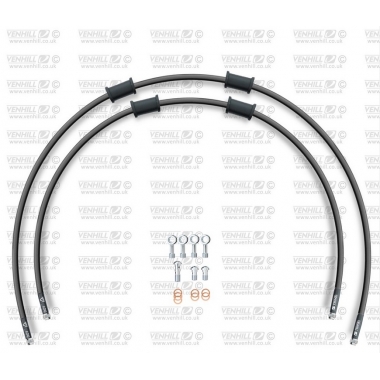CROSSOVER Front brake hose kit Venhill POWERHOSEPLUS (2 žarnelės rinkinyje) Black hoses, stainless steel fittings