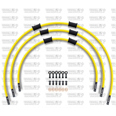 CROSSOVER Front brake hose kit Venhill POWERHOSEPLUS (3 žarnelės rinkinyje) Yellow hoses, black fittings