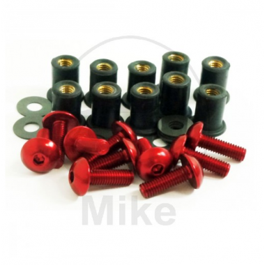 Fairing bolts JMP M5 aluminium, raudonos spalvos