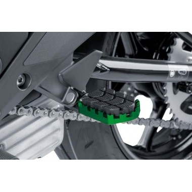 Footpegs without adapters PUIG ENDURO green with rubber