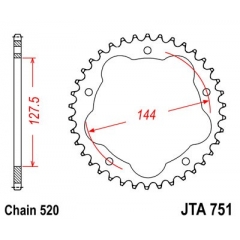 Galinė aliumininė žvaigždė JT JTA 751-36 36T, 520