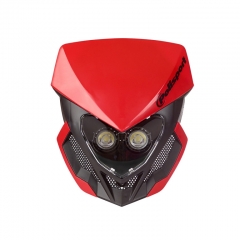 Headlights POLISPORT LOOKOS EVO Standard Version with LED (headlight+battery), raudonai juodos spalvos
