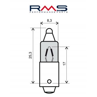 Lemputė RMS 12V 23W, 180° (10 pieces)