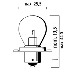 Lemputė RMS FLOSSER 246510476 6V 15W sb 25 p26s