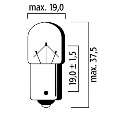 Lemputė RMS FLOSSER, oranžinės spalvos BAU15S T16 12V-10W