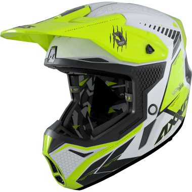 MX helmet AXXIS WOLF ABS star strack a3 gloss fluor yellow, XXL dydžio