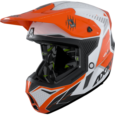MX helmet AXXIS WOLF ABS star track a4 gloss fluor orange, XXL dydžio