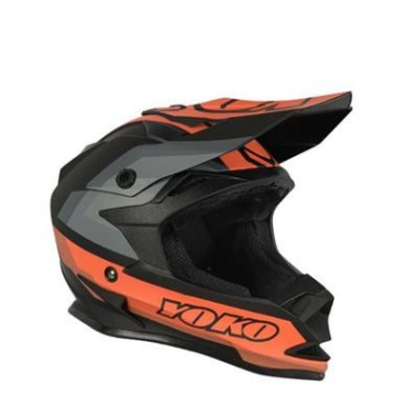 MX helmet YOKO SCRAMBLE matte black / orange, L dydžio