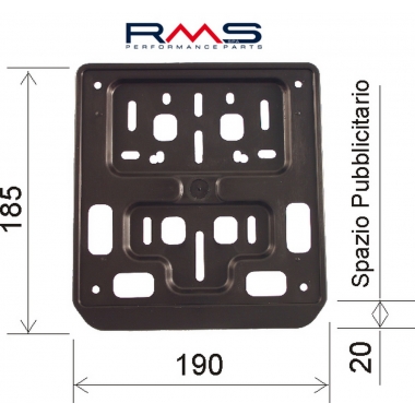 Plate holder RMS for moped and scooter