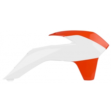 Radiator scoops POLISPORT (pair) white/orange KTM