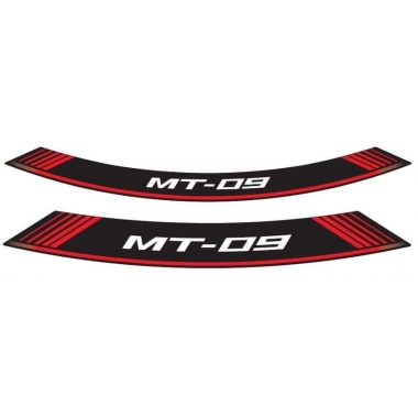 Ratlankio lipdukas PUIG MT-09, raudonos spalvos set of 8 rim strips