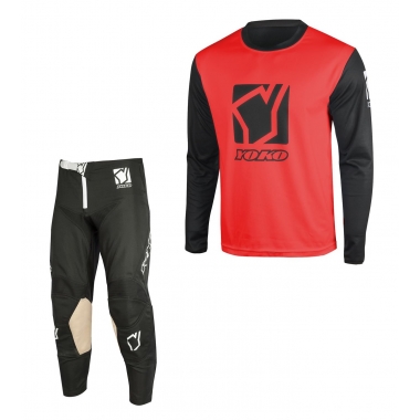 Set of MX pants and MX jersey YOKO SCRAMBLE black; black/red 30 (S)