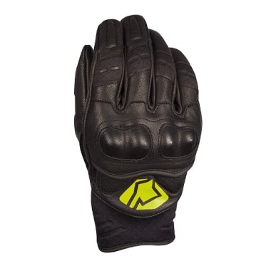 Short leather gloves YOKO BULSA black / yellow 11