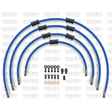 STANDARD Front brake hose kit Venhill POWERHOSEPLUS (4 žarnelės rinkinyje) Solid blue hoses, black fittings