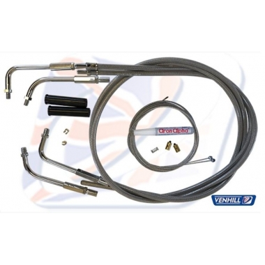 Throttle cable kit Venhill braided threaded