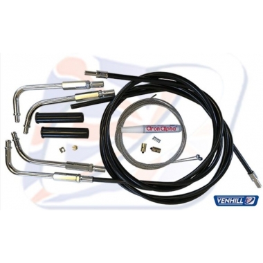 Throttle cable kit Venhill, juodos spalvos push fit