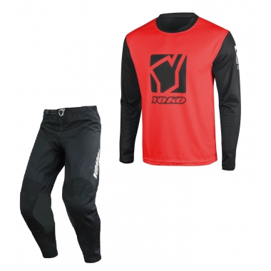 Set of MX pants and MX jersey YOKO TRE+SCRAMBLER black; black/red 28 (S)