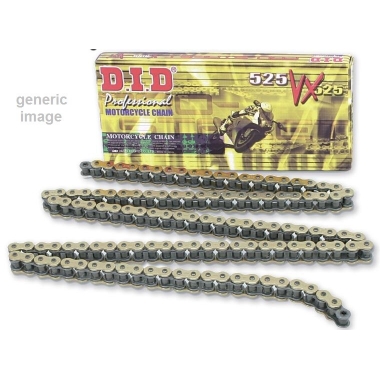 VX series X-Ring chain D.I.D Chain 525VX, 124 narelių ilgio, auksas-juoda spalvos