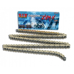 ZVM-X series X-Ring chain D.I.D Chain 530ZVM-X, 118 narelių ilgio, auksas-auksas spalvos