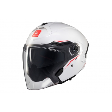 OPEN-FACE HELMET MT HELMETS COSMO SV SOLID A0 GLOSS WHITE