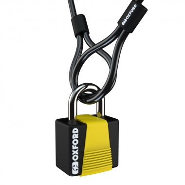 OXFORD LOOP LOCK10 CABLE LOCK+PADLOCK 10MM X 1.8MM