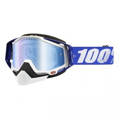 MX GOGGLE 100% RACECRAFT SNOW BLUE MIRROR BLUE