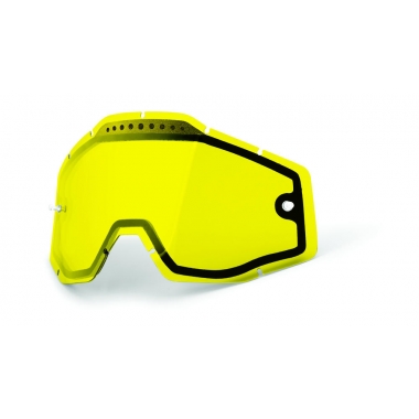 MX GOGGLE LENS 100% YELLOW DUAL VENTED