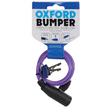 U-SPYNA OXFORD BUMPER CABLE LOCK PURPLE 6MM X 600MM