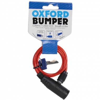 U-SPYNA OXFORD BUMPER CABLE LOCK RED 6MM X 600MM